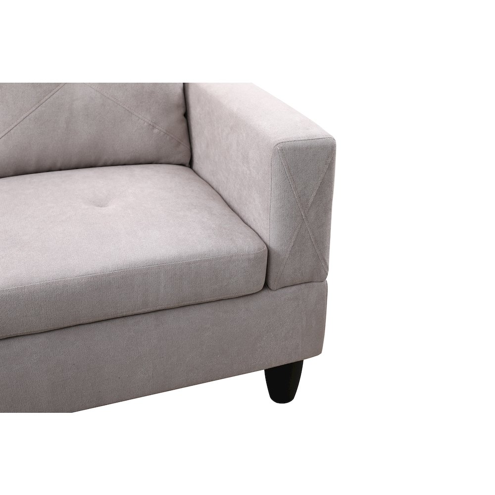 Sectional Sofa Set For Living Room In Left Facing Linen Gray White Color. Picture 4