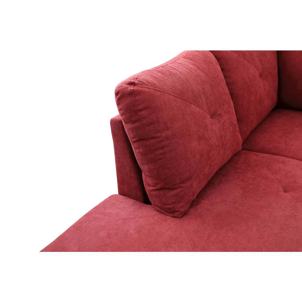 Sectional Sofa Set For Living Room In Left Facing Medium Red Flannel Color. Picture 6