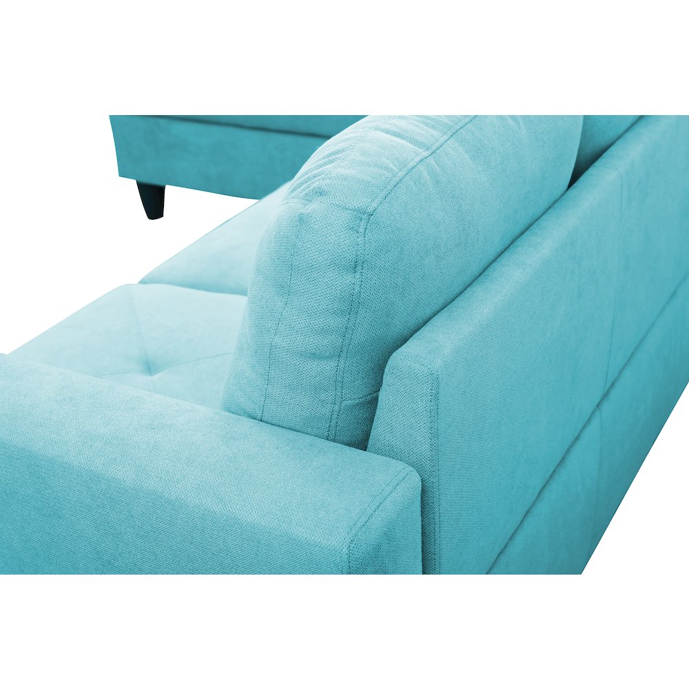Sectional Sofa Set For Living Room In Left Facing Light Blue Linen Color. Picture 4