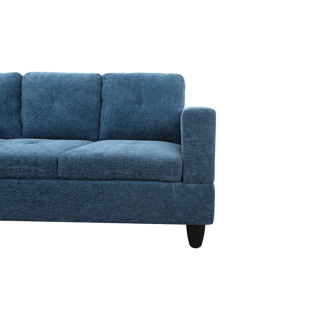 Sectional Sofa Set For Living Room In Left Facing Sky Blue Linen Color. Picture 3