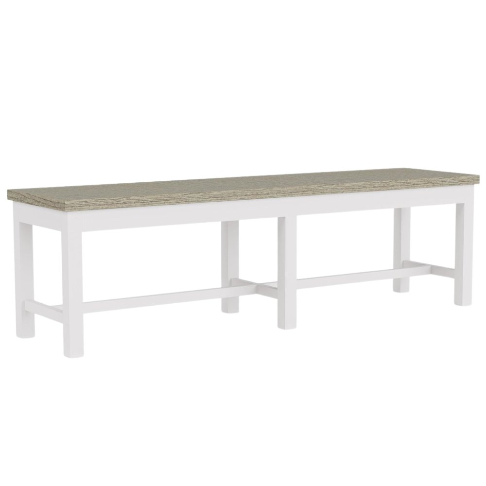 Beige Upholstered Dining Bench – Elegant Bedroom or Bed Bench Option. Picture 1