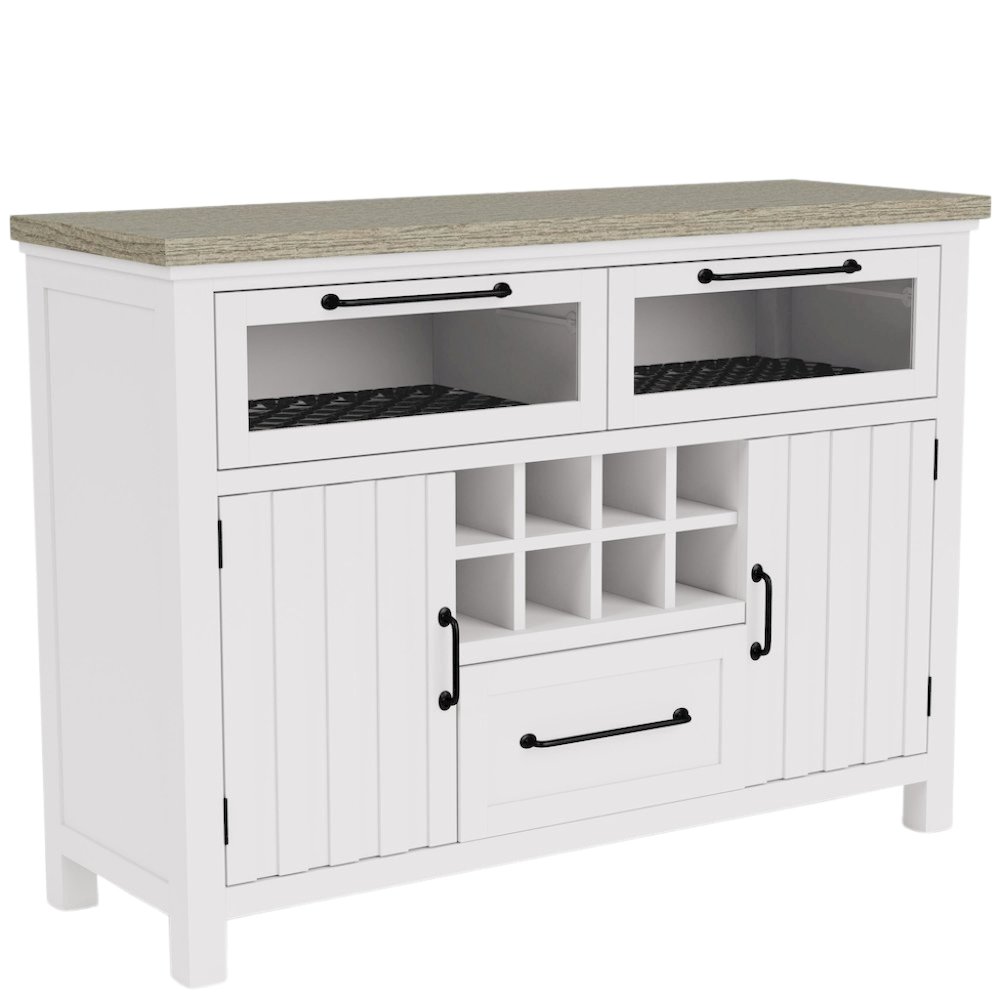 Buffet Cabinet with Storage – Beige Sideboard Cabinet and Buffet Table. Picture 1