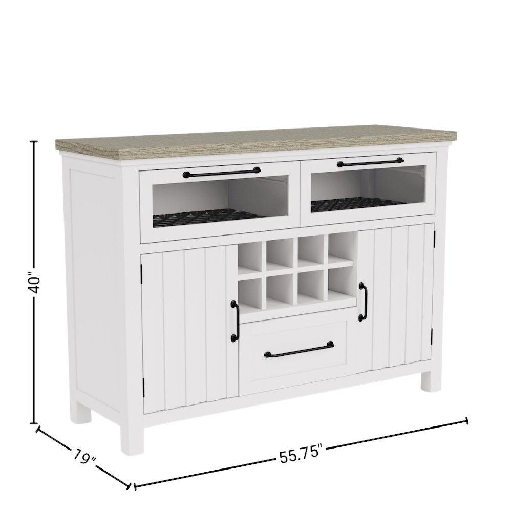 Buffet Cabinet with Storage – Beige Sideboard Cabinet and Buffet Table. Picture 7