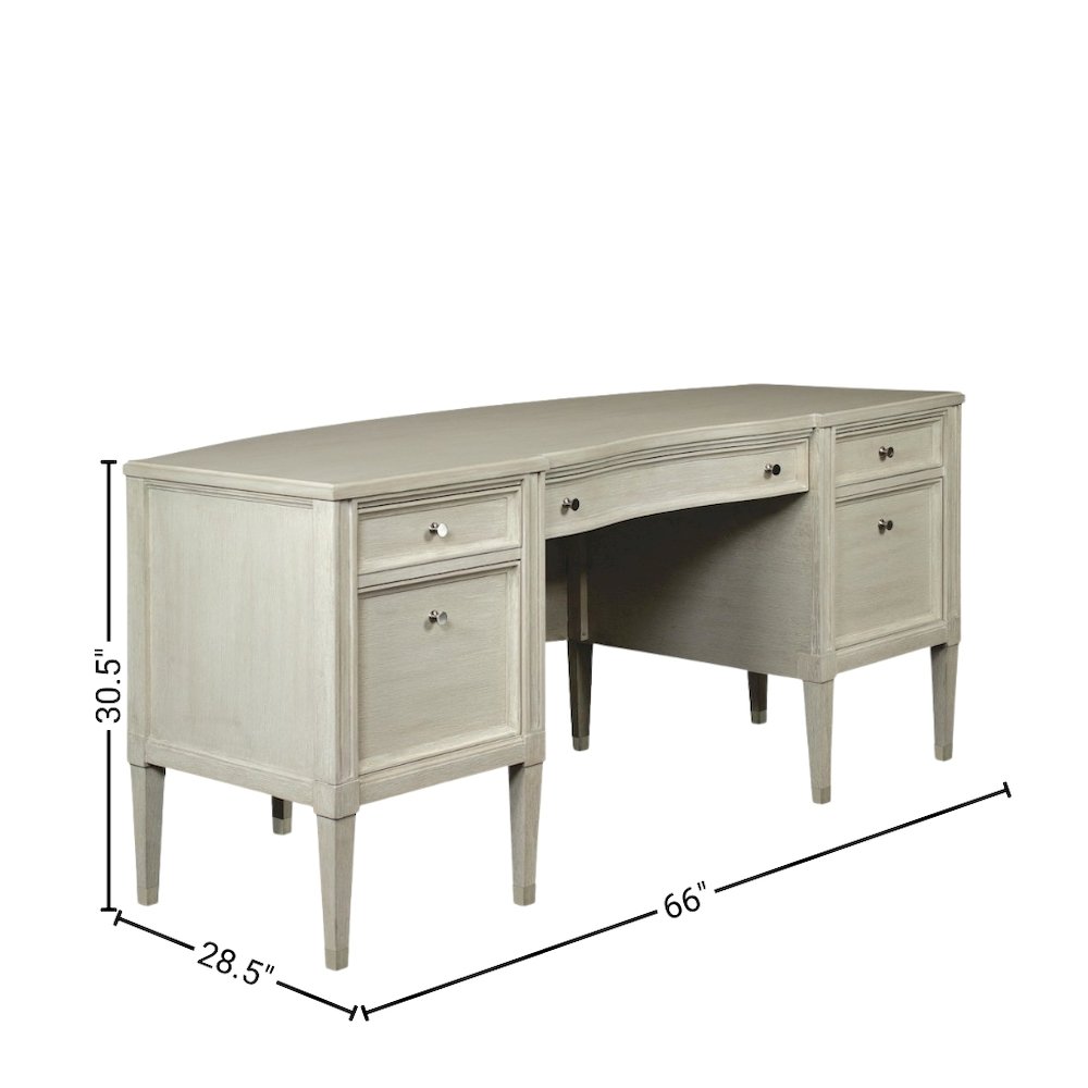 Executive Wood Desk with 5 Drawers – Traditional Office Desk in Brown Finish. Picture 6