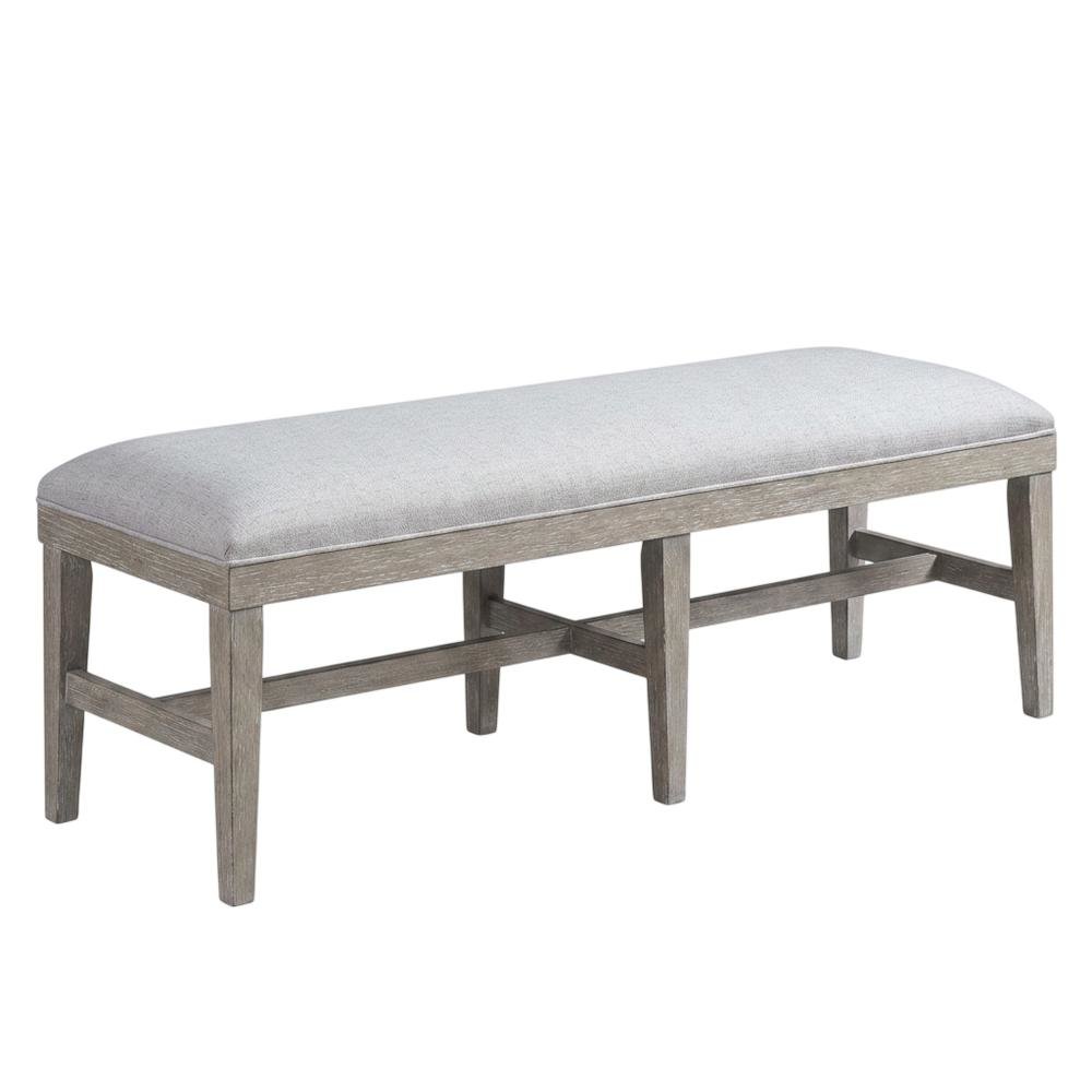 Gray Upholstered Bench – Dining, Bed, or Bedroom Bench with Wood Frame. Picture 1