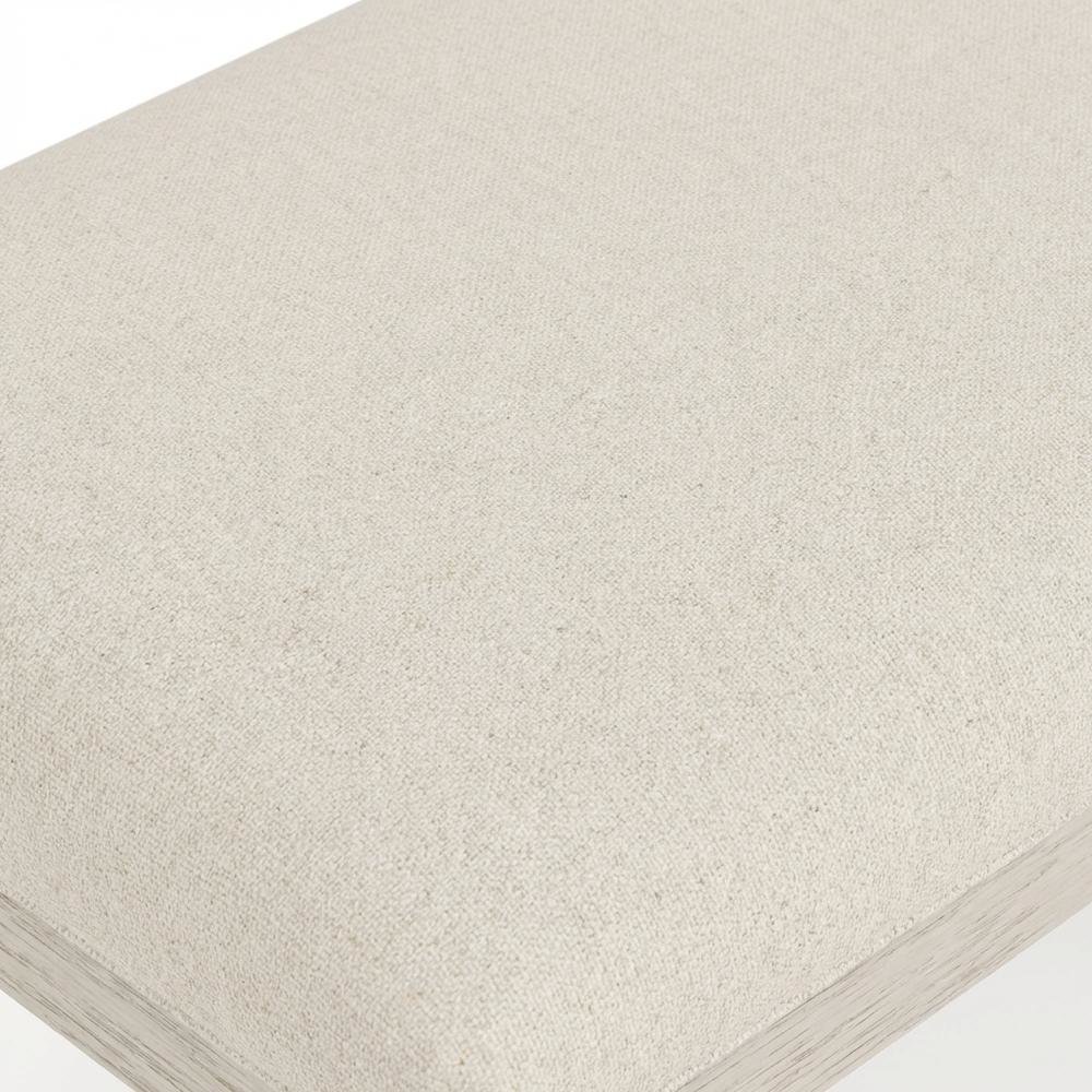 Beige Upholstered Dining Bench – Wood Bed Bench for Bedroom or Hallway. Picture 5