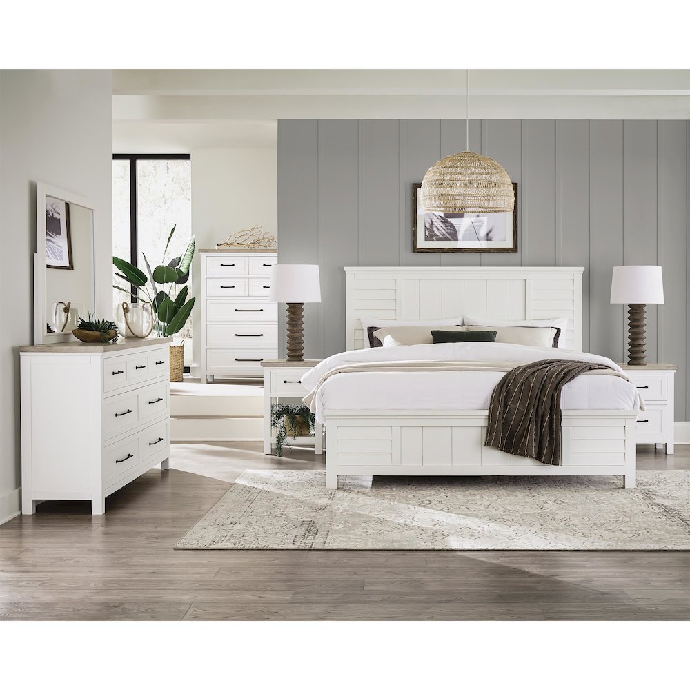 Cora White Five Drawer Chest. Picture 5