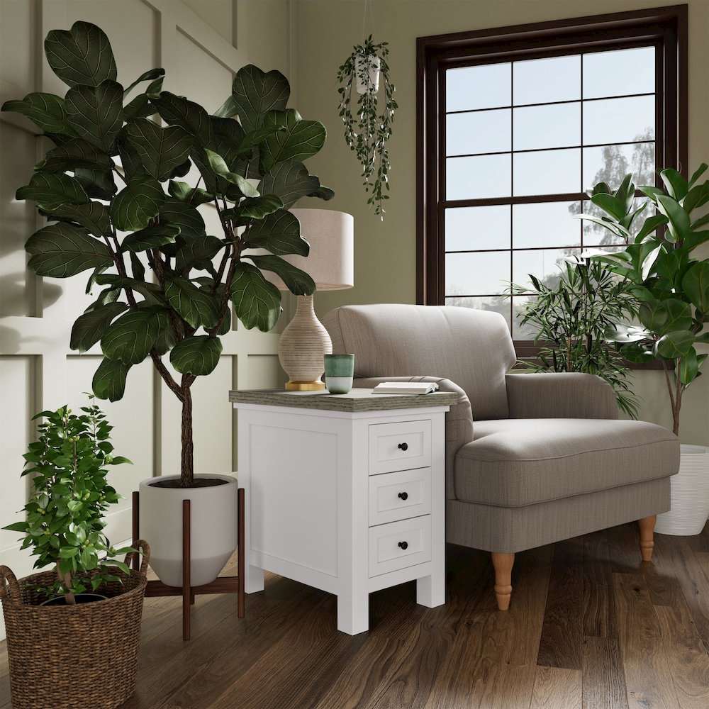 Cora Three Drawer End Table. Picture 2