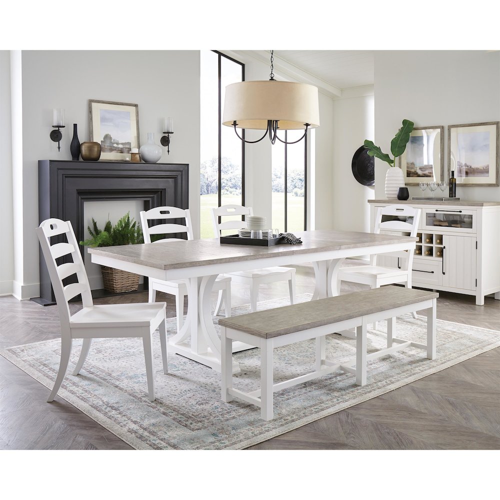Cora White Dining Bench. Picture 5