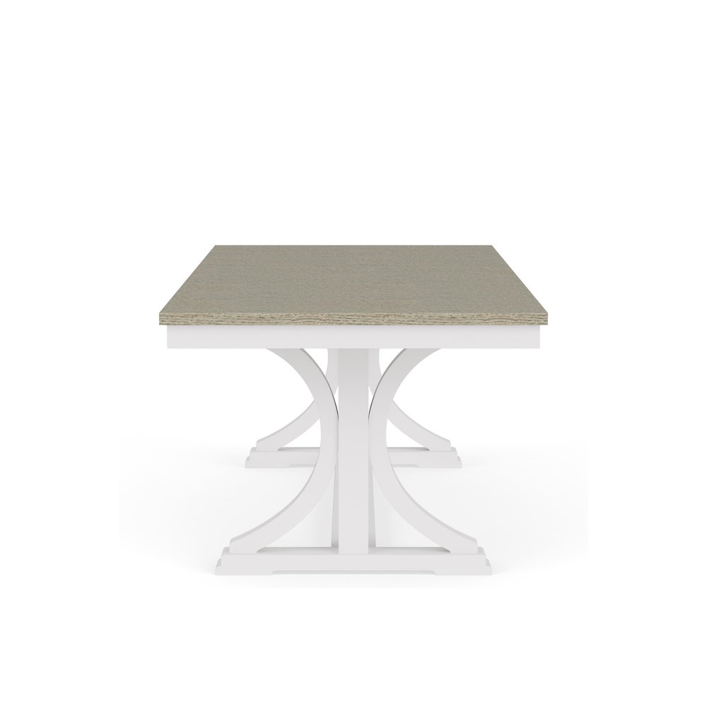 Cora White Trestle Dining Table. Picture 4