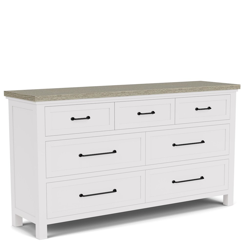 Cora White Seven Drawer Dresser. Picture 1
