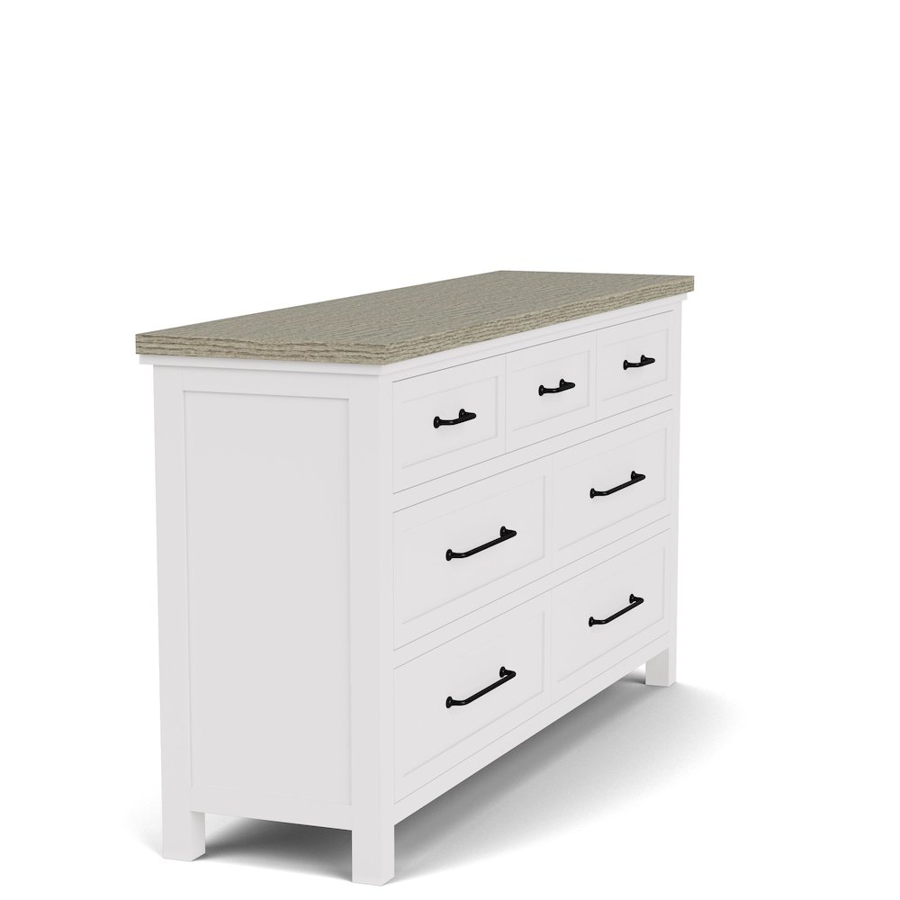Cora White Seven Drawer Dresser. Picture 3