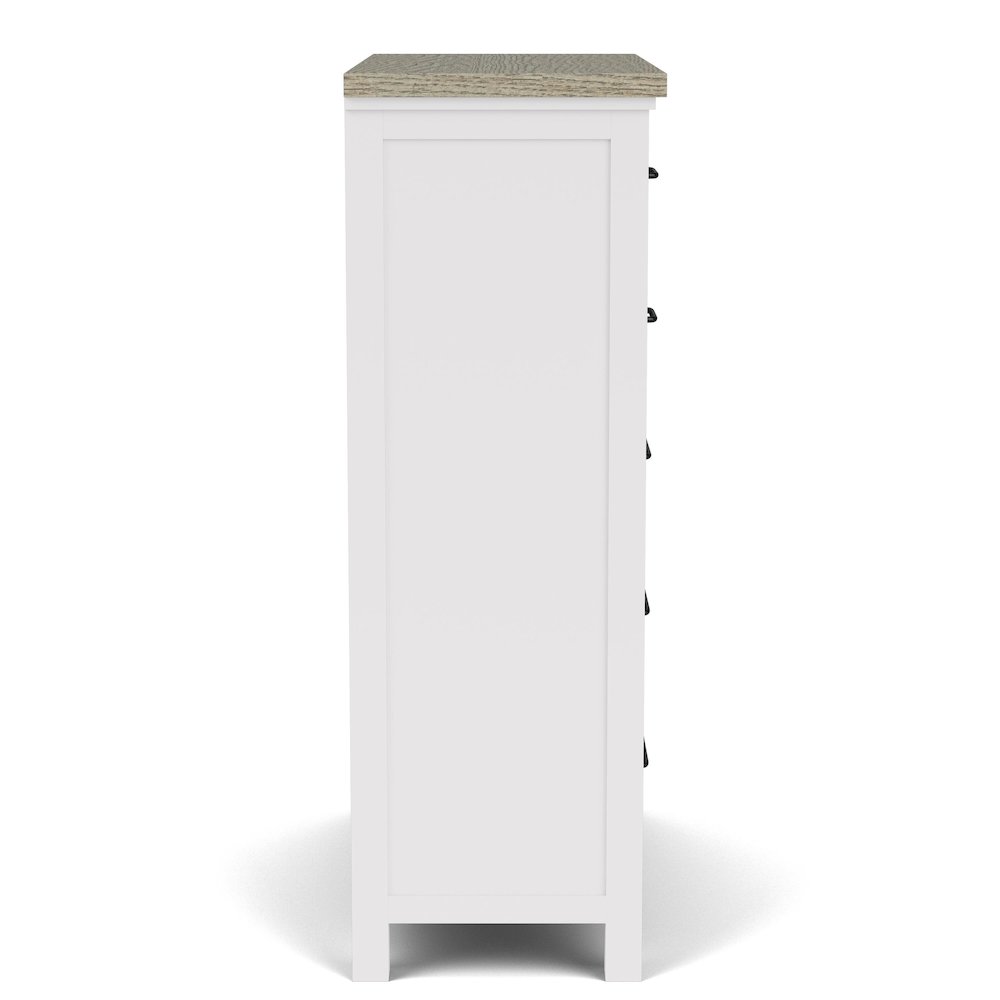 Cora White Five Drawer Chest. Picture 4