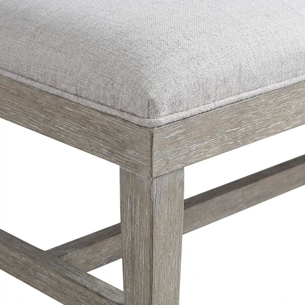 Gray Upholstered Bench – Dining, Bed, or Bedroom Bench with Wood Frame. Picture 6