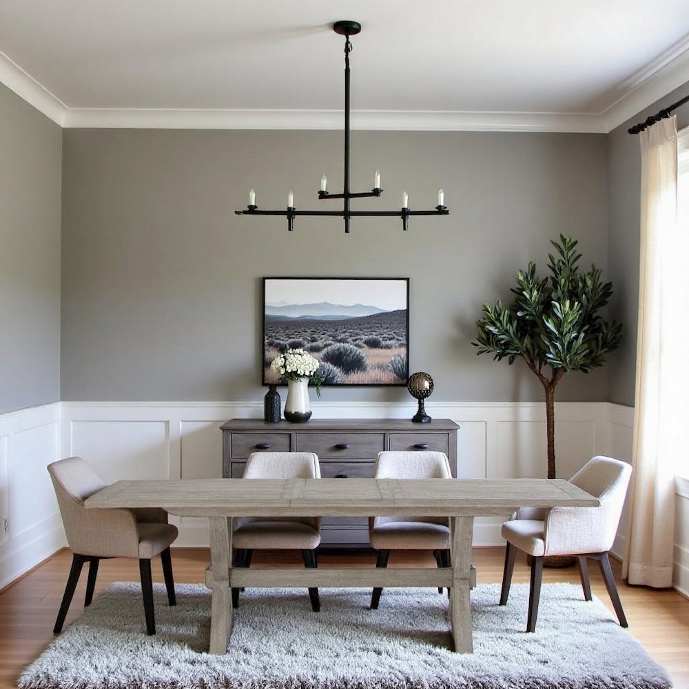 Gray Rectangular Dining Table, 48 Inch Dining Table for Kitchen or Dining Room. Picture 3