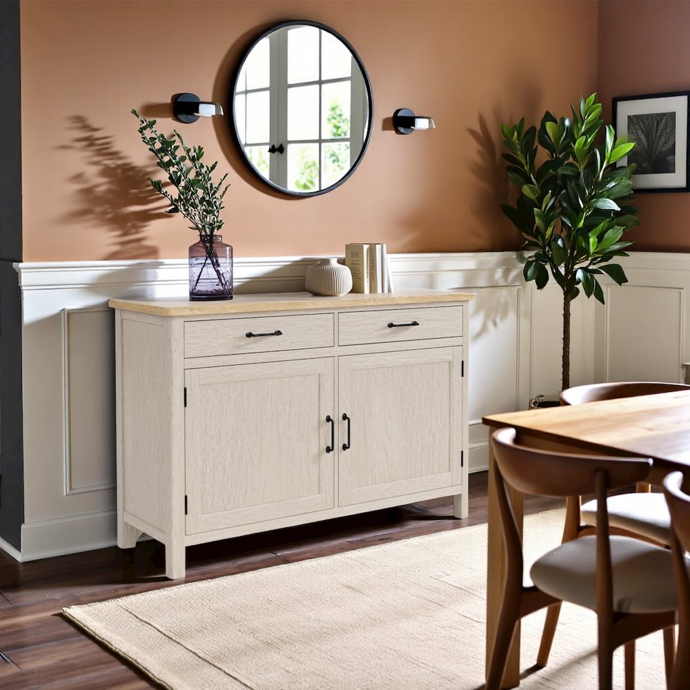 Buffet Cabinet with Storage – Beige Sideboard and Coffee Bar Cabinet. Picture 3