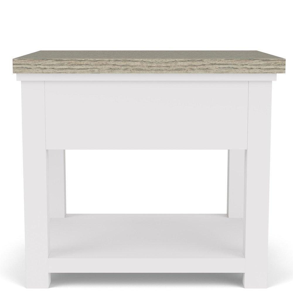 Beige Farmhouse End Table Living Room Sofa Side Table Wood Furniture. Picture 5