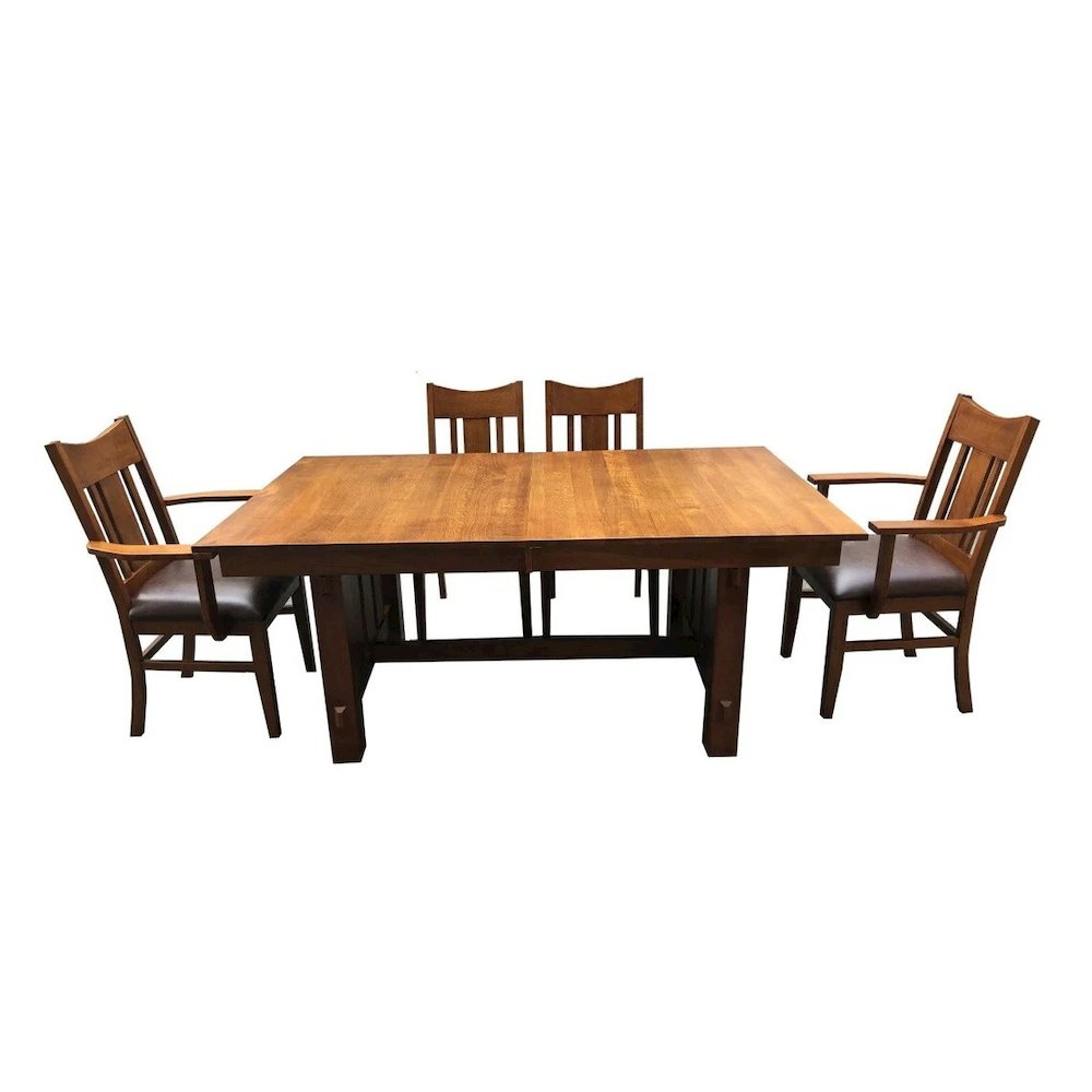 Mission Quarter Sawn Oak Dining Table - Michael's Cherry. Picture 2