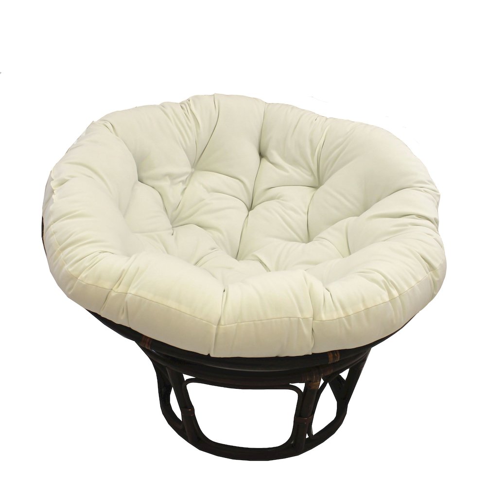 42-Inch Rattan Papasan Chair with Solid Twill Cushion. Picture 1