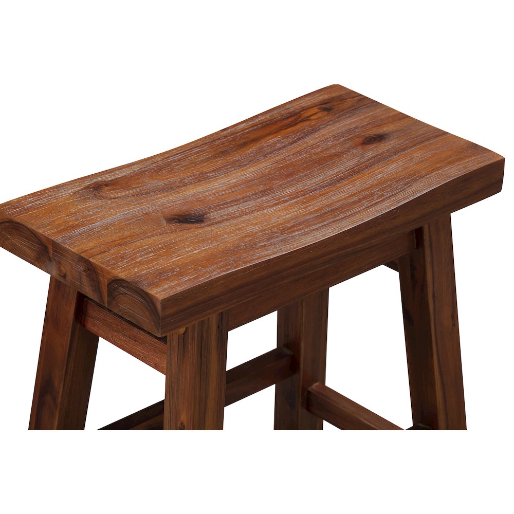 Sonoma Backless Saddle Dining Height Stools - Chestnut Wire-Brush - Set of 2. Picture 3