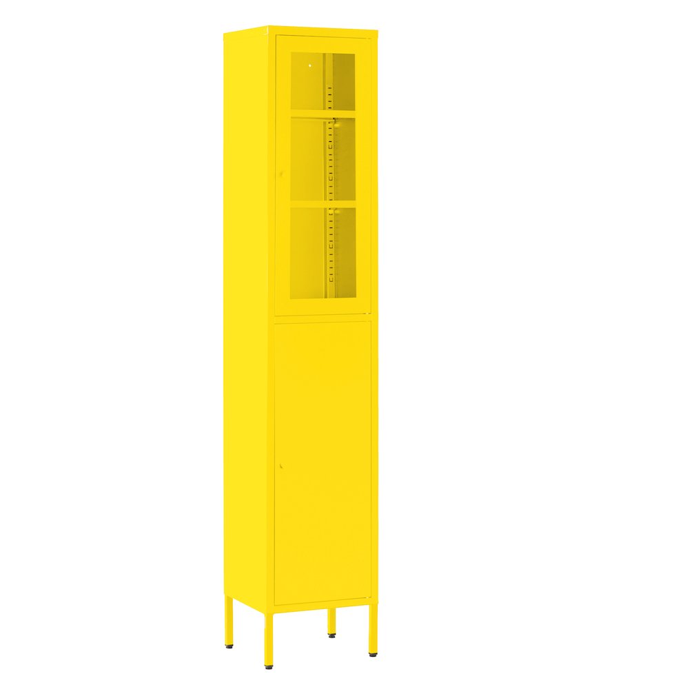 Aviva 71-inch Yellow Two Door Metal Cabinet. Picture 1