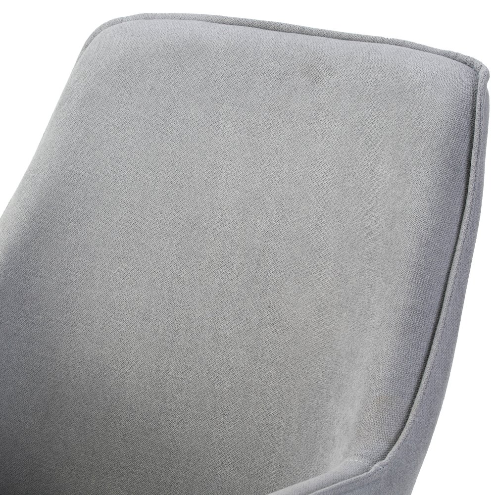 Set of 2 Amir Gray Dining Chair with Black Metal Legs and Square Arms. Picture 6