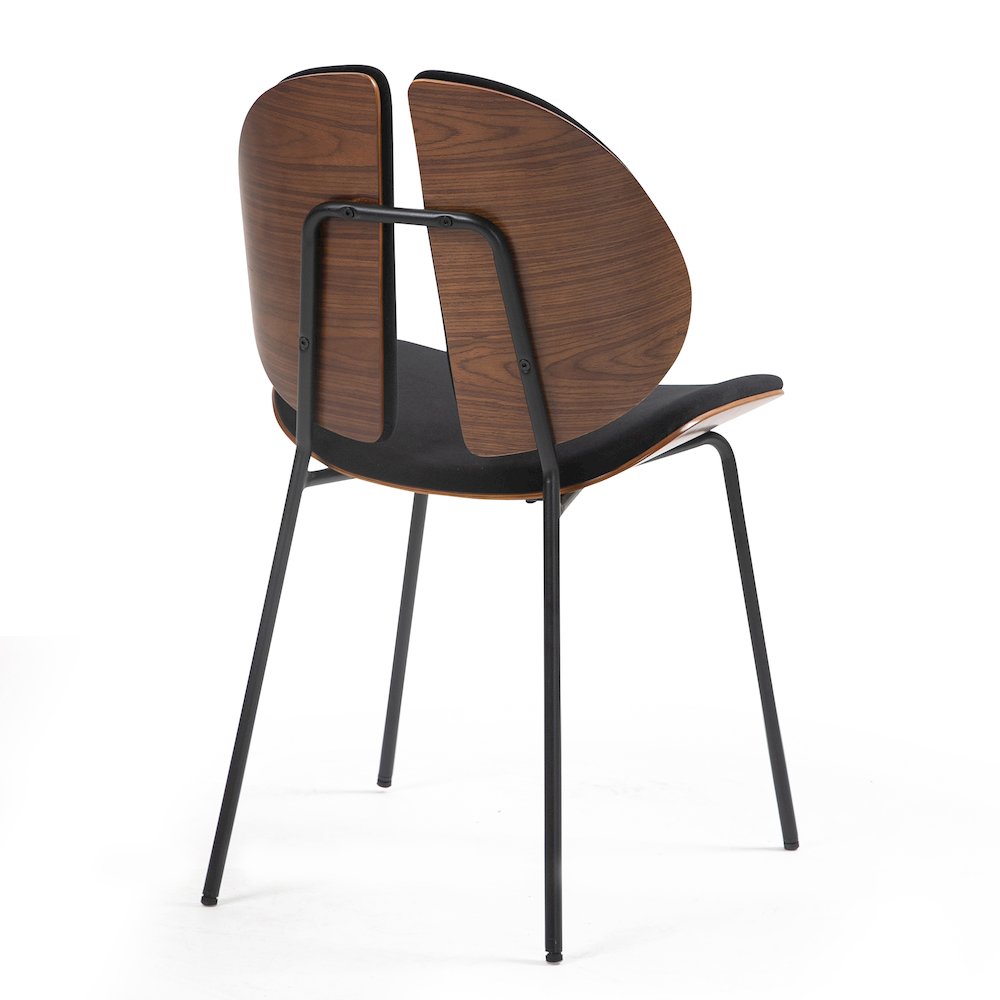 Set of 2 Beau Black Microfiber Fabric Dining Chair with Iron Legs. Picture 5