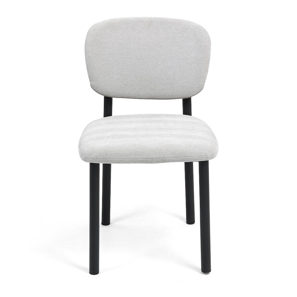 Set of 2 Beren Beige Upholsterd Fabric Dining Chair with Iron Legs. Picture 3