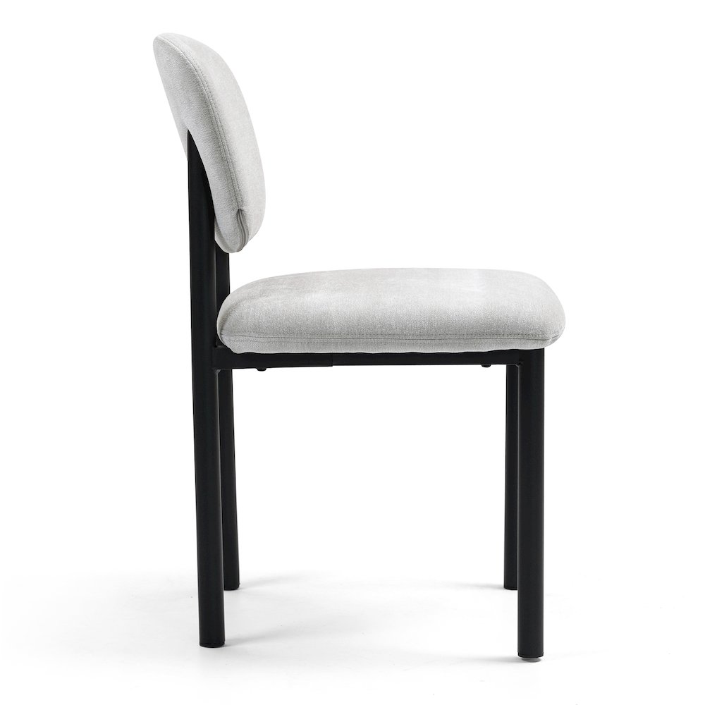 Set of 2 Beren Beige Upholsterd Fabric Dining Chair with Iron Legs. Picture 4