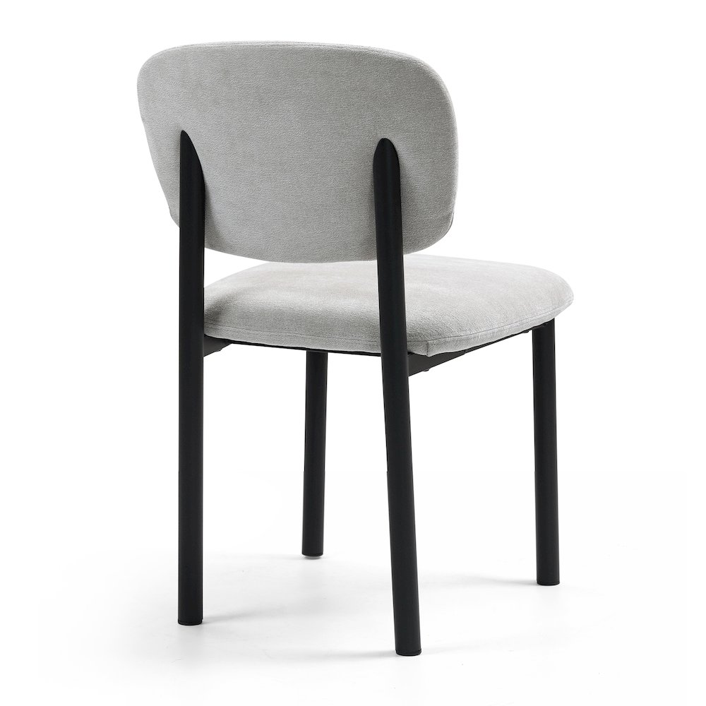 Set of 2 Beren Beige Upholsterd Fabric Dining Chair with Iron Legs. Picture 5