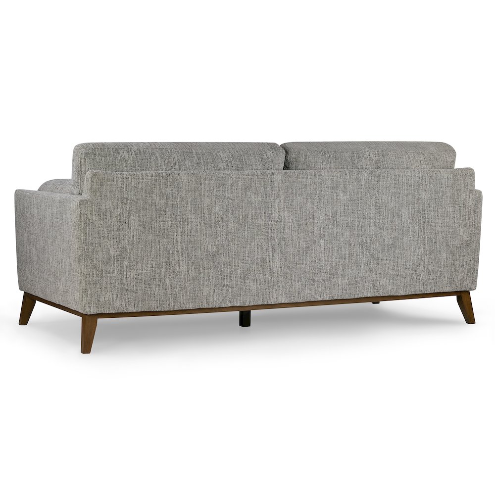 Birre Black and Ivory Blend Chenille Tweed Fabric Sofa with Walnut Legs. Picture 4