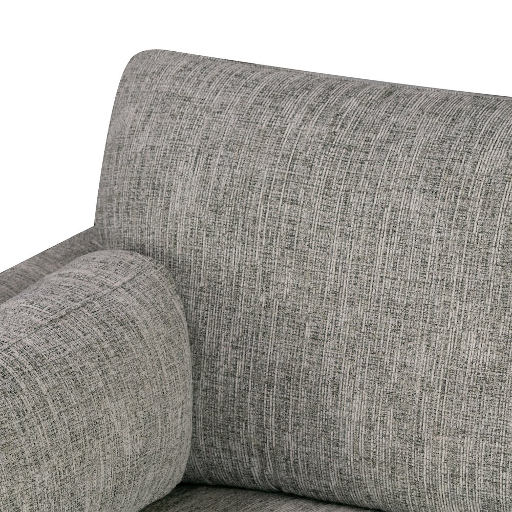 Birre Black and Ivory Blend Chenille Tweed Fabric Sofa with Walnut Legs. Picture 5