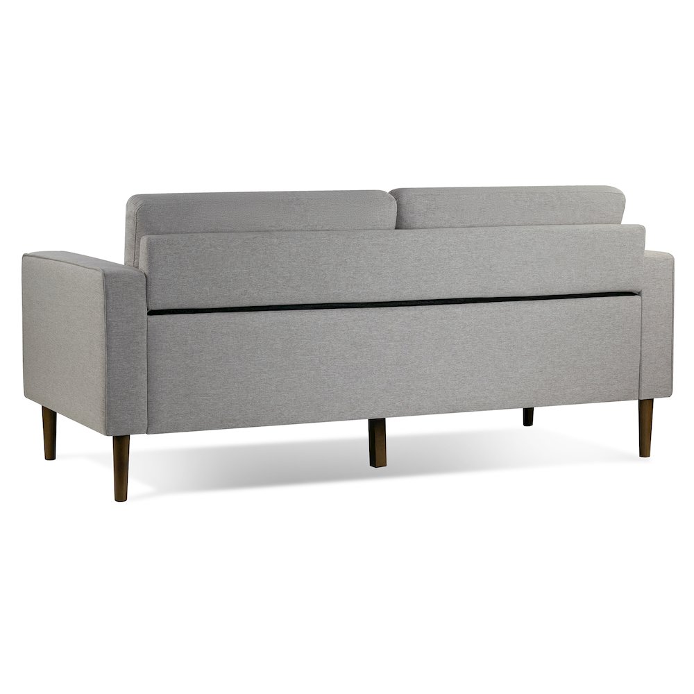 Bisera Beige Twill Tufted Fabric Sofa with Walnut Wood Legs. Picture 4