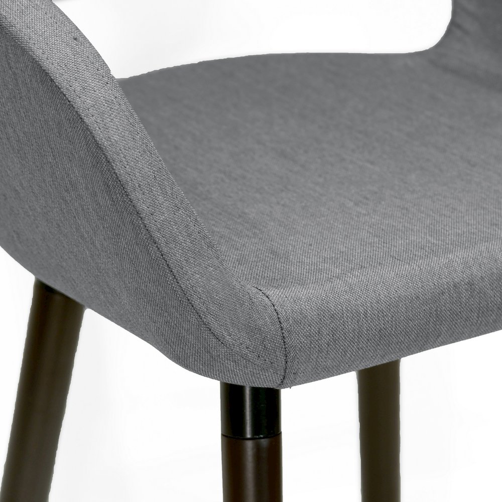 Set of 2 Adel Modern Gray Fabric Bar Stool with Beech Legs. Picture 5