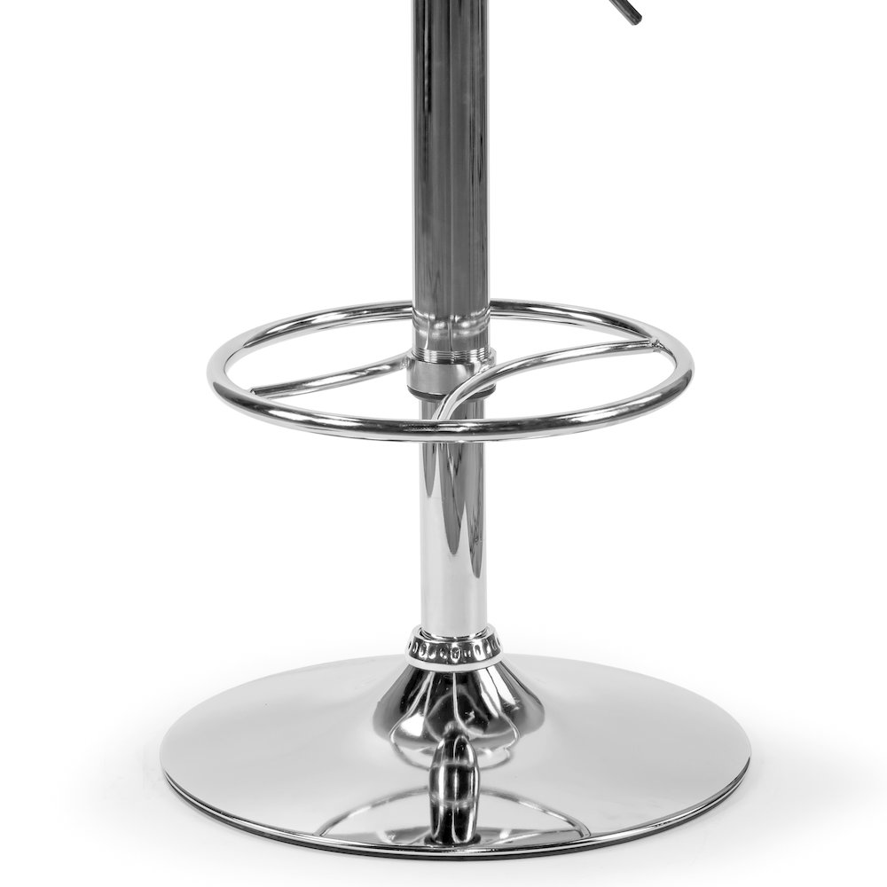 Amada Brown Upholstered Adjustable Height Bar Stool with Gray Plywood Back. Picture 6