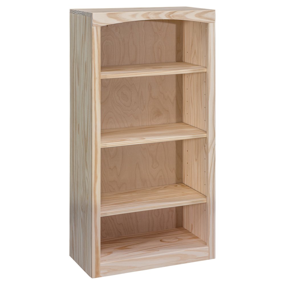 Traditional Unfinished Pine Bookcase, Rectangular. Picture 4