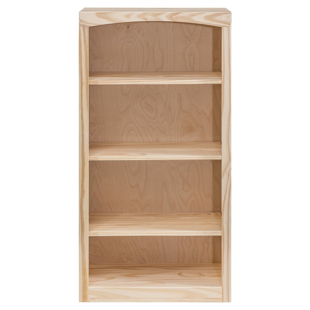 Traditional Unfinished Pine Bookcase, Rectangular. Picture 1