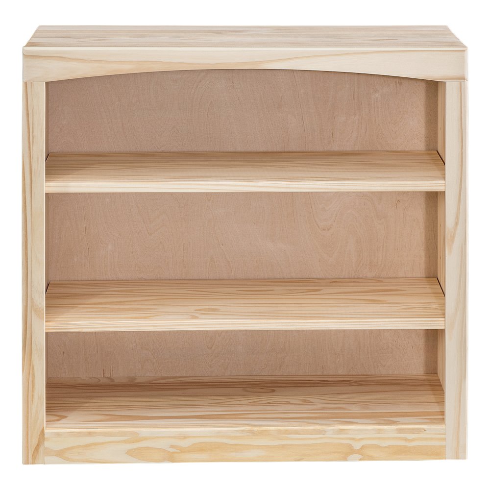 Traditional Unfinished Pine Bookcase, Square. Picture 3