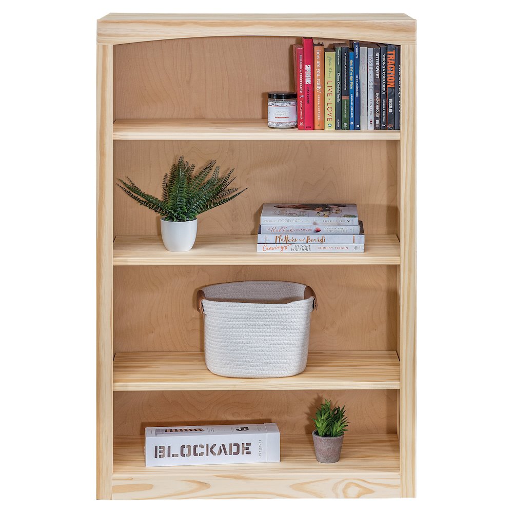 Traditional Unfinished Pine Bookcase, Rectangular. Picture 3
