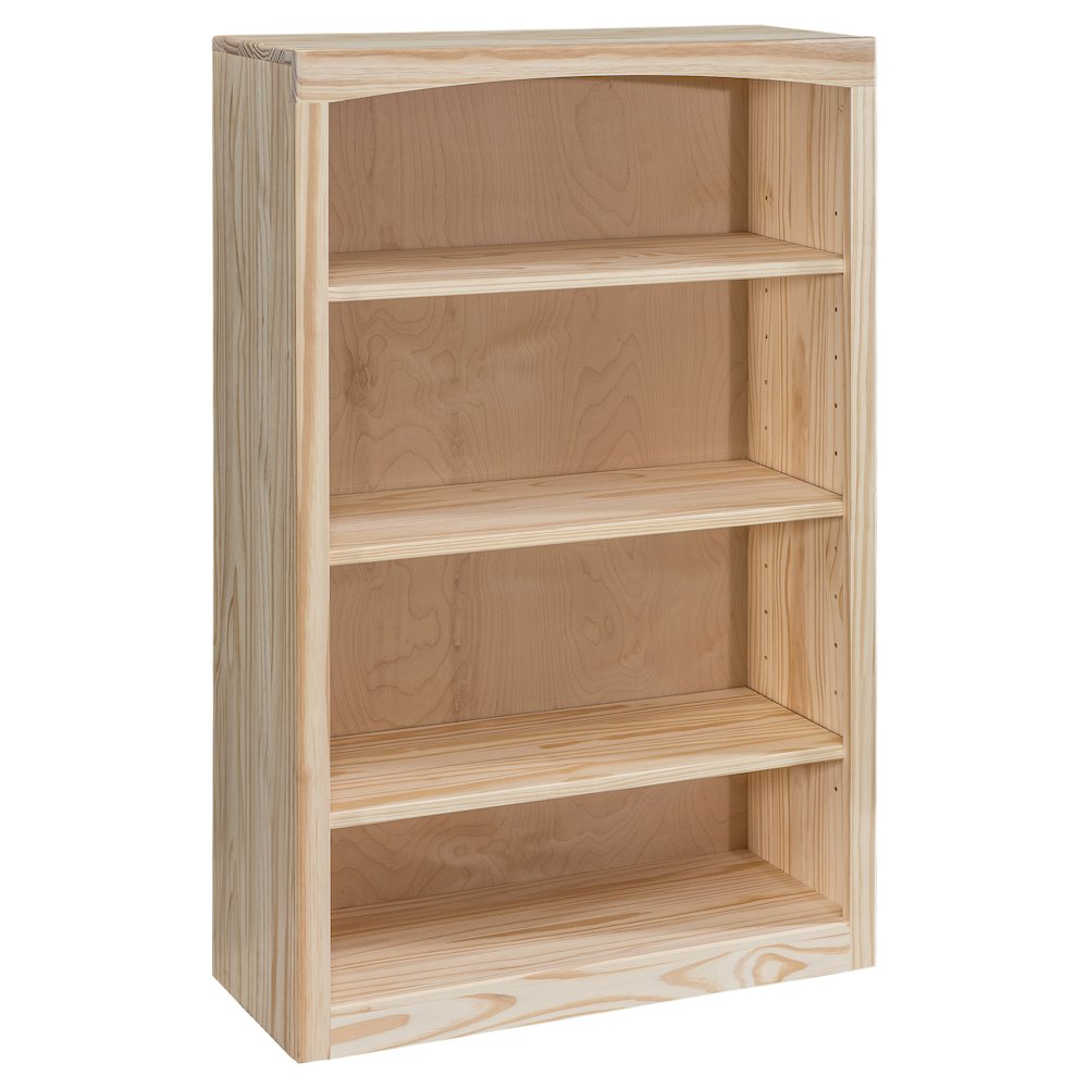 Traditional Unfinished Pine Bookcase, Rectangular. Picture 1