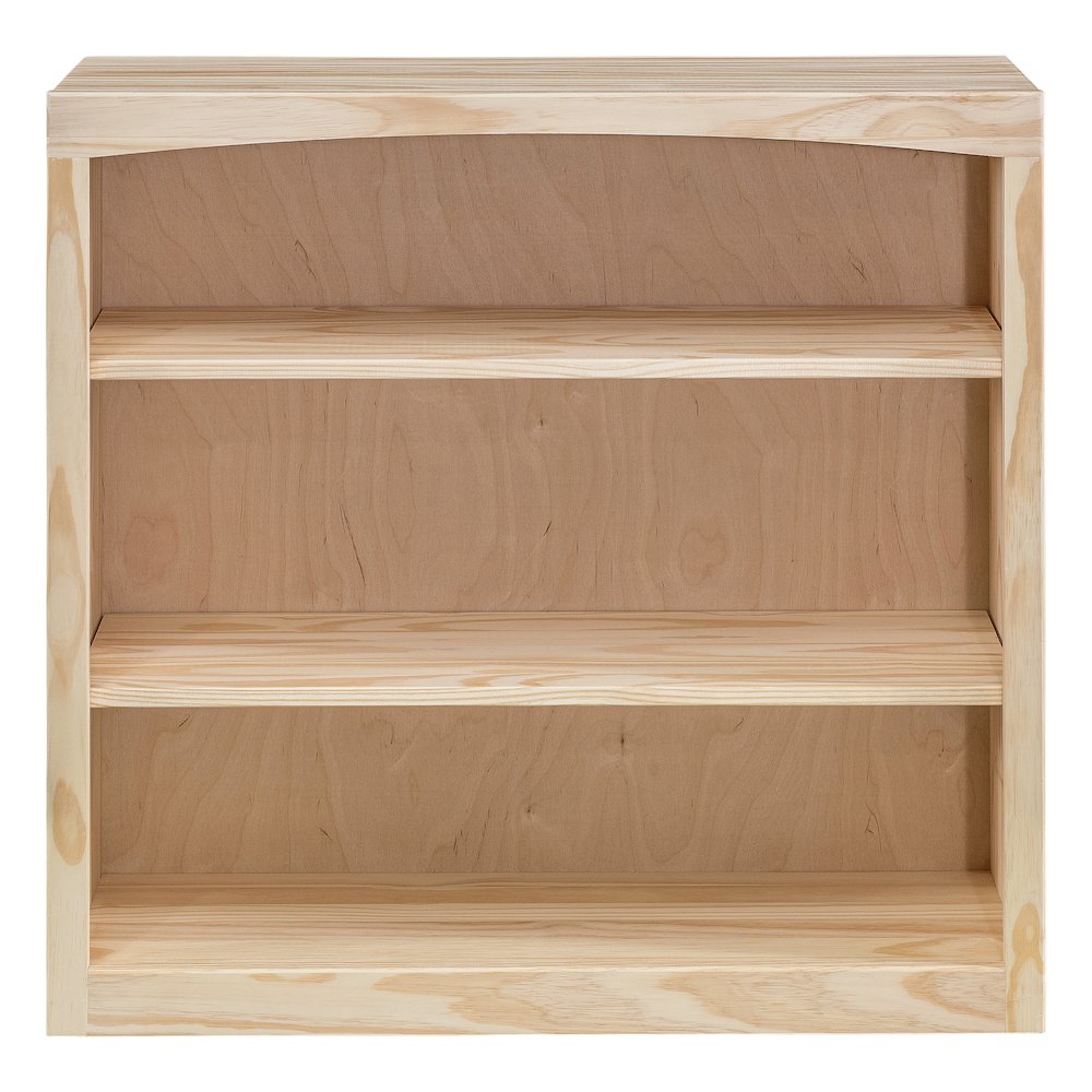 Traditional Unfinished Pine Bookcase, Square. Picture 3