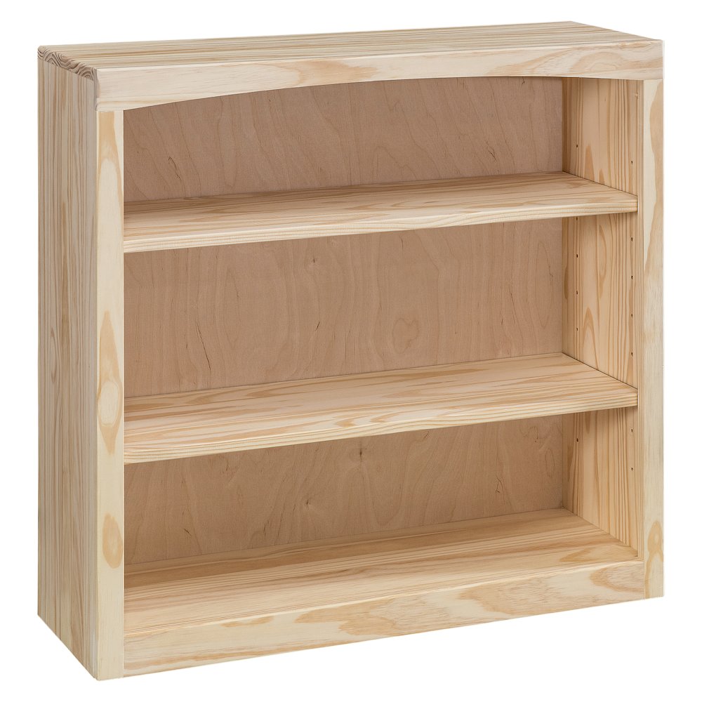 Traditional Unfinished Pine Bookcase, Square. Picture 1
