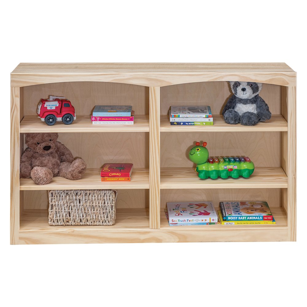 Traditional Unfinished Pine Bookcase, Rectangular. Picture 2