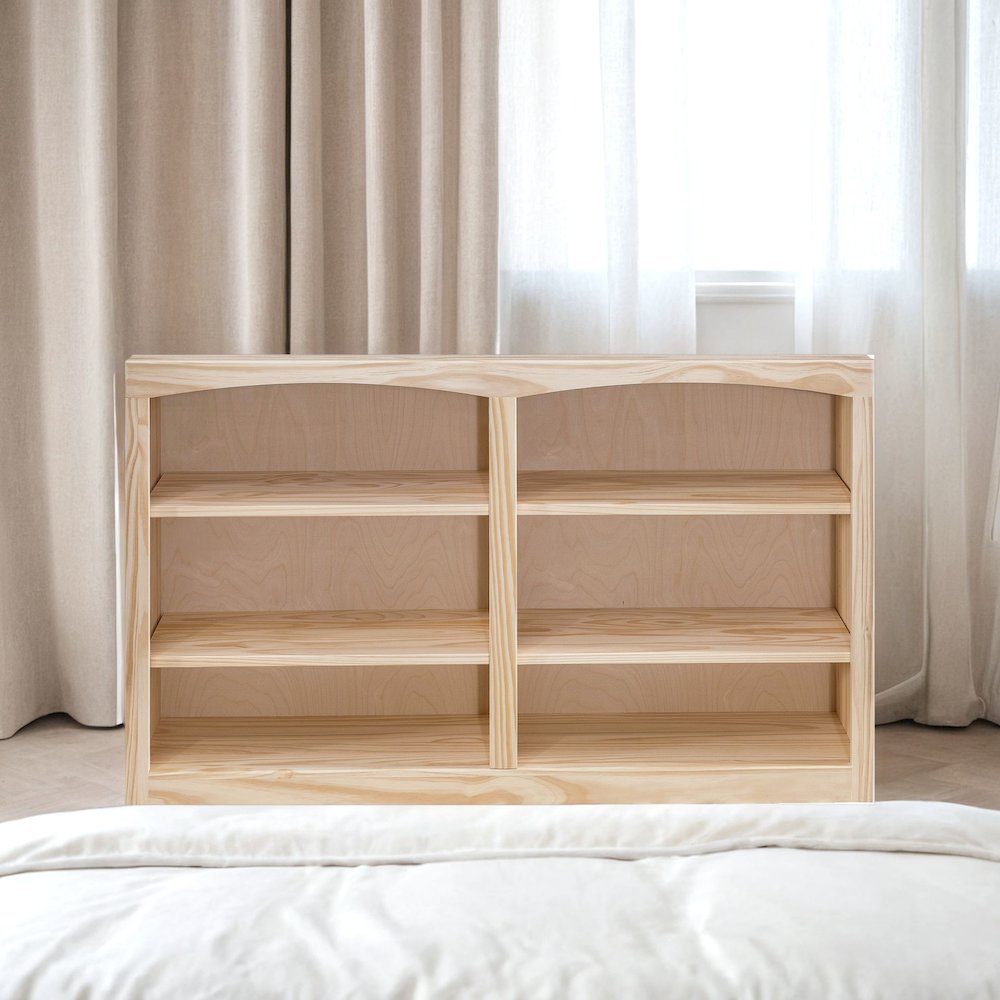 Traditional Unfinished Pine Bookcase, Rectangular. Picture 4