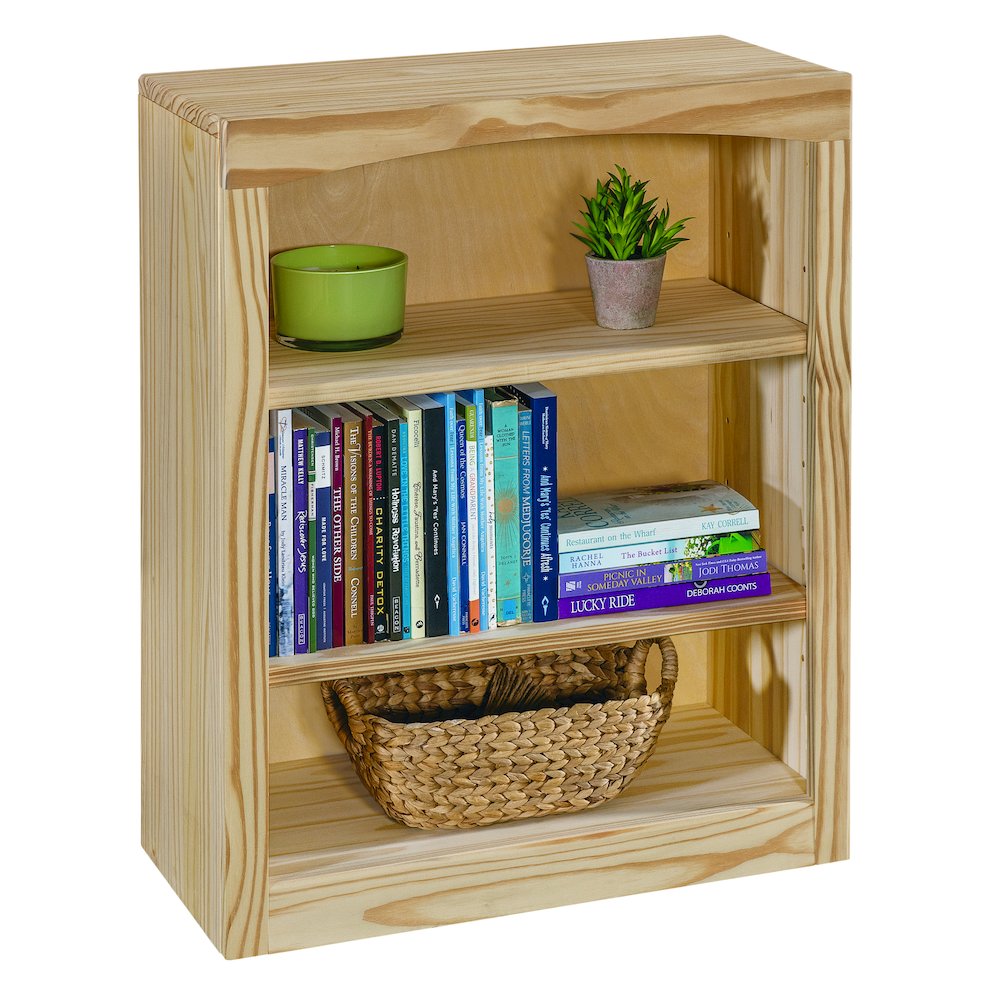 Traditional Unfinished Pine Bookcase, Rectangular. Picture 3