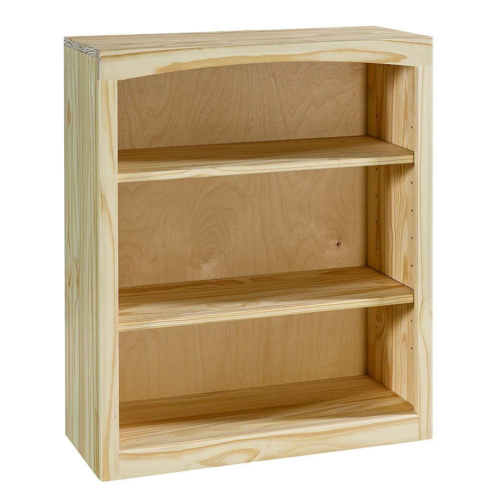 Traditional Unfinished Pine Bookcase, Rectangular. Picture 3