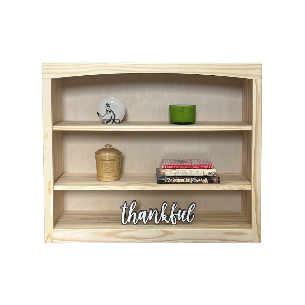Traditional Unfinished Pine Bookcase, Rectangular. Picture 2