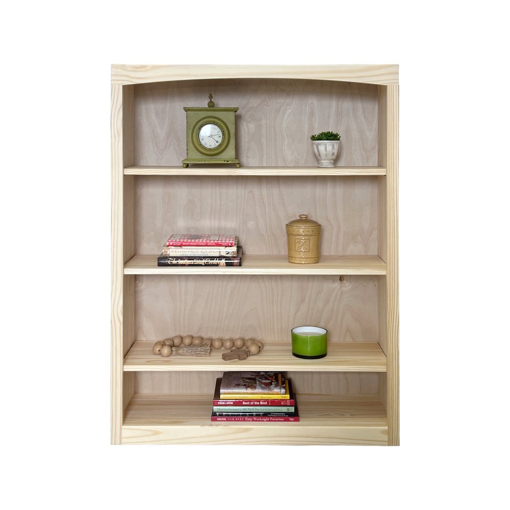 Traditional Unfinished Pine Bookcase, Rectangular. Picture 3
