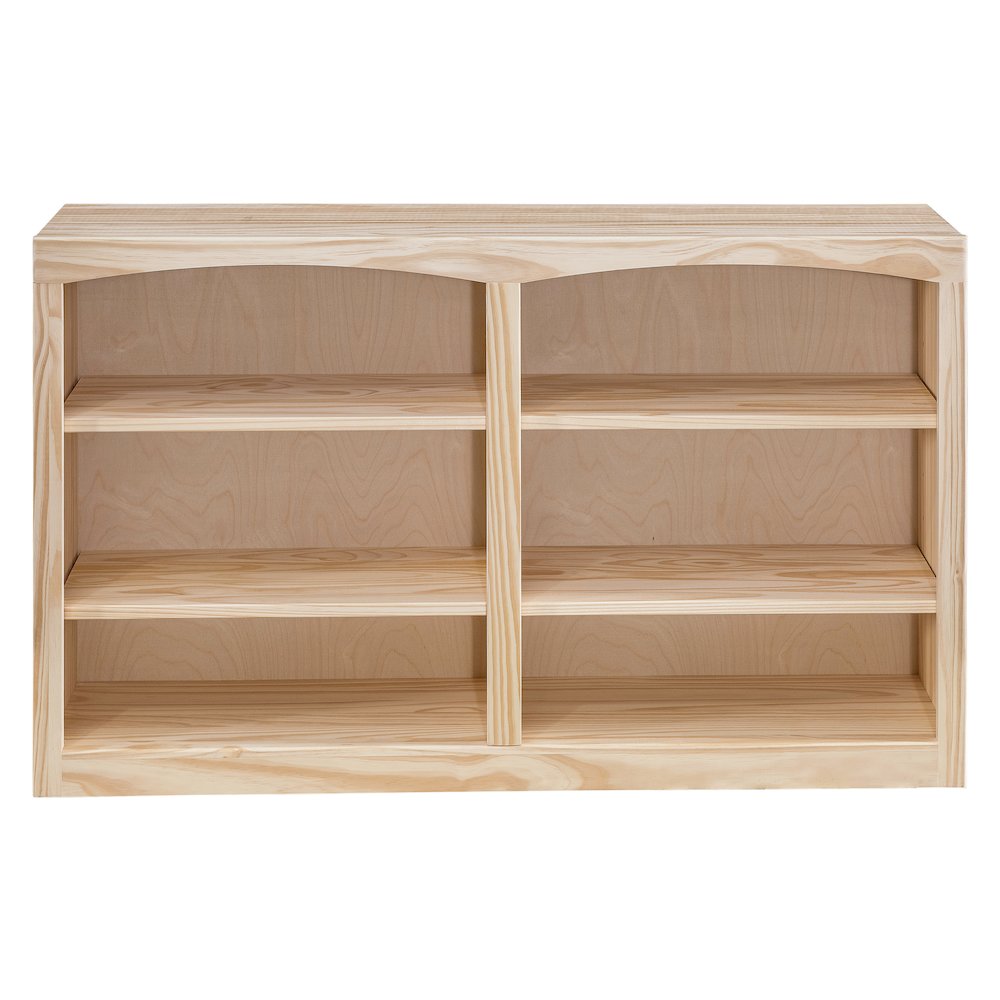 Traditional Unfinished Pine Bookcase, Rectangular. Picture 2