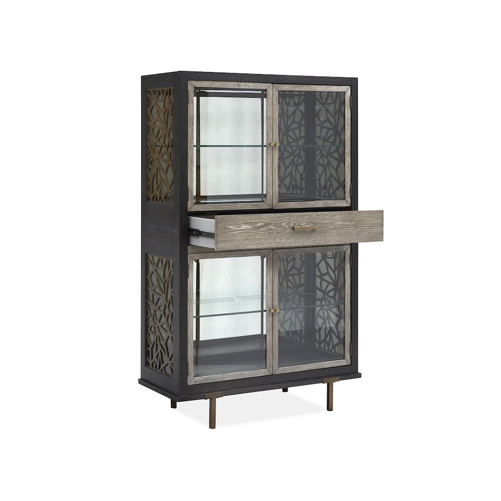 Ryker Nocturn Black And Coventry Grey Display Cabinet. Picture 4
